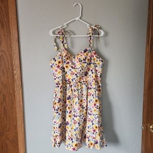 Floral Sleeveless Dress with Tie Straps